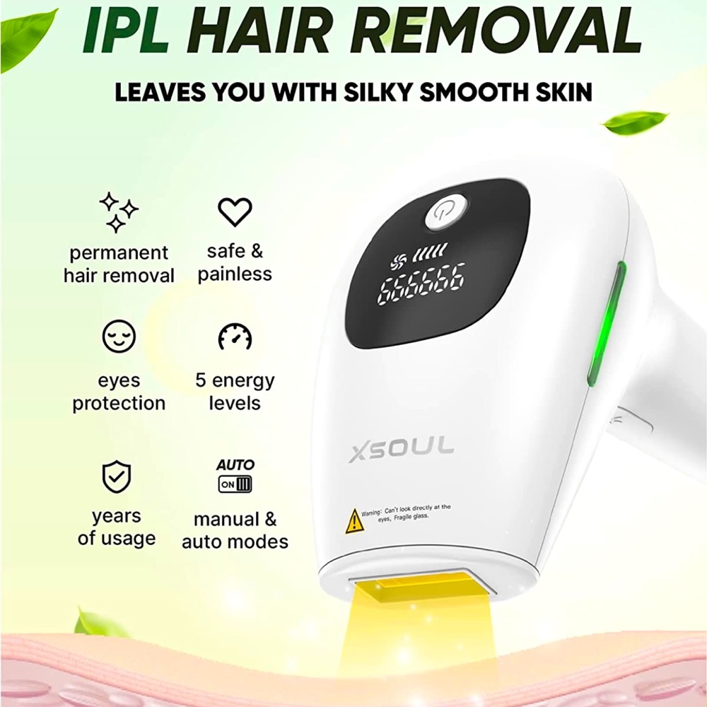 At-Home IPL Hair Removal for Women and Men Permanent Hair Removal.